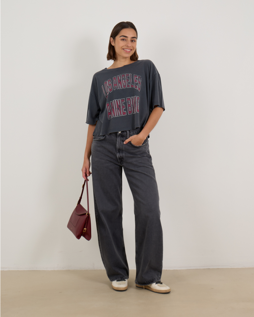 Johnny Cropped Shirt Verwassen Zwart