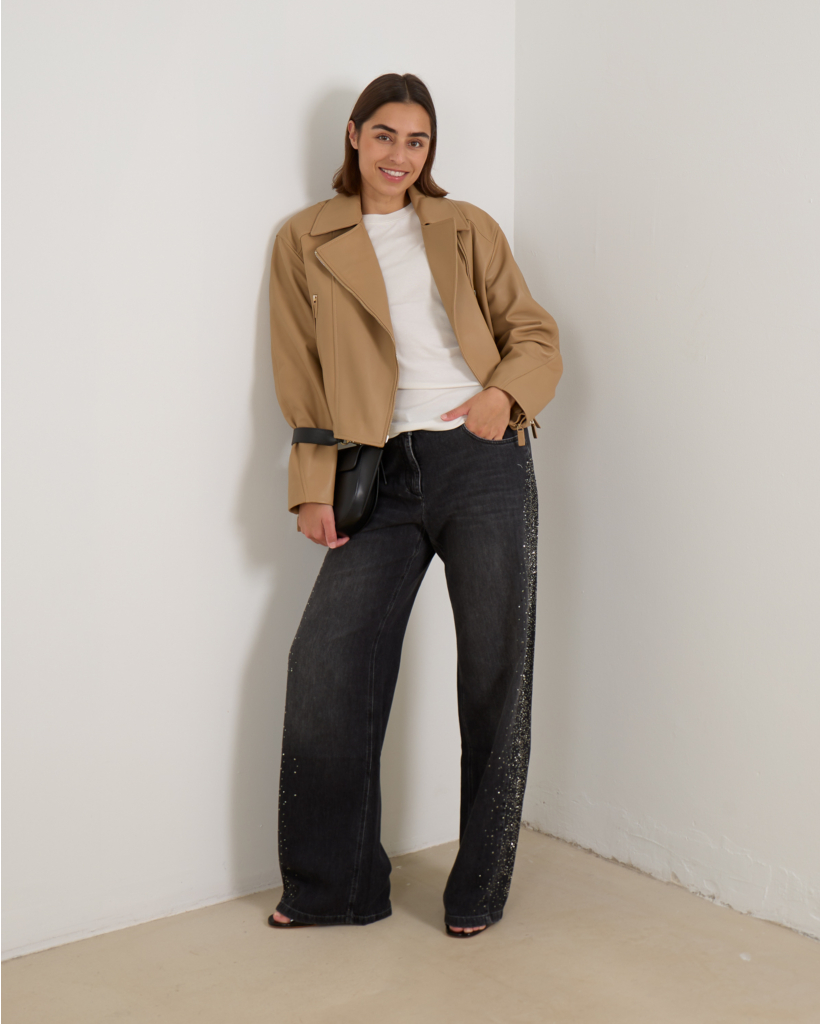 Aansluitend Jersey T-Shirt met Stretch Wit