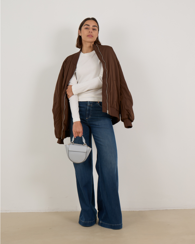 Stretchy Katoen Blend Lange Mouwen Shirt Wit