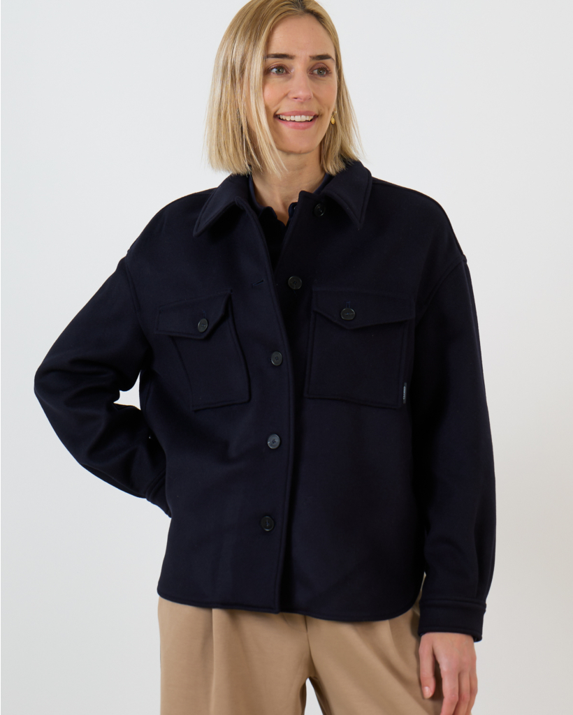 Wollen Overshirt Jack Navy Blauw