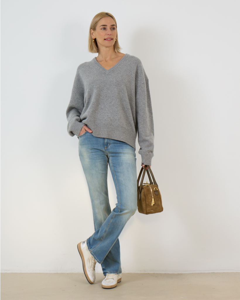 Jovanna Flared Jeans met Stretch Stonewashed Blauw