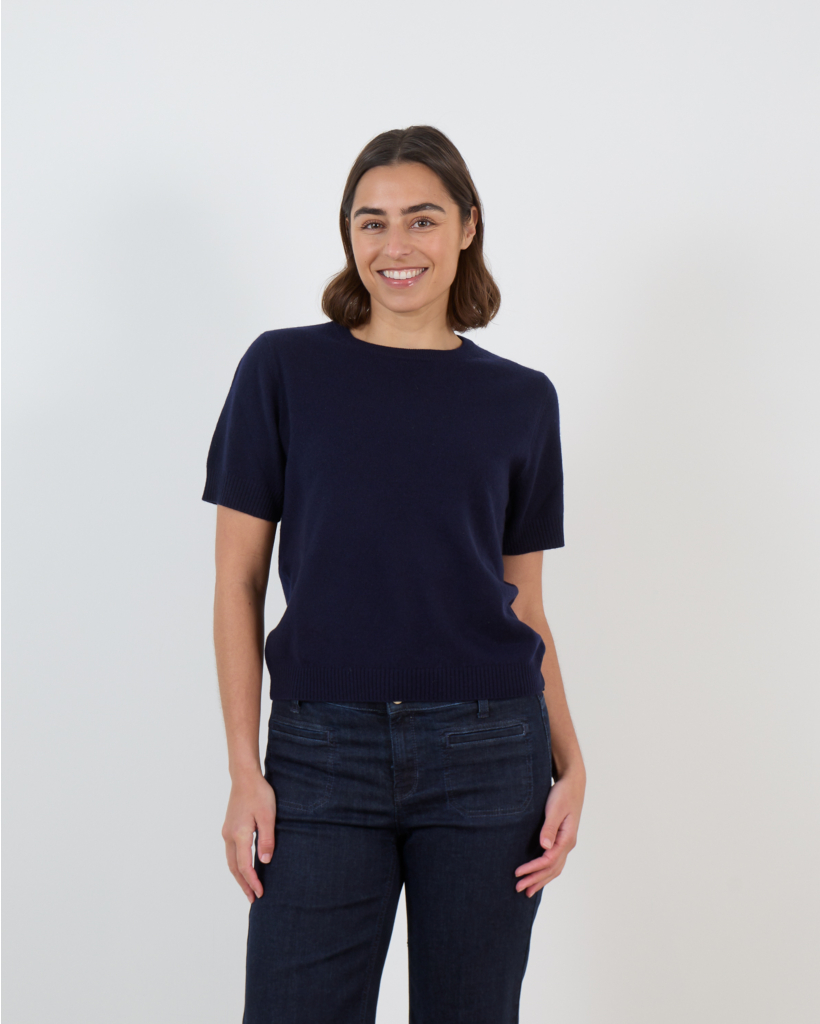 Kasjmier Shirt Korte Mouwen Navy