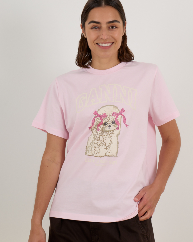 Poodle Print T-shirt Roze