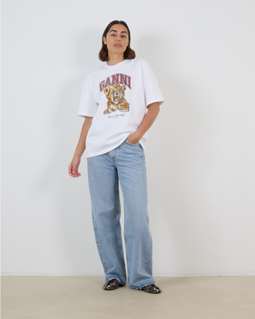 Katoenen Tijger Graphic T-Shirt Wit