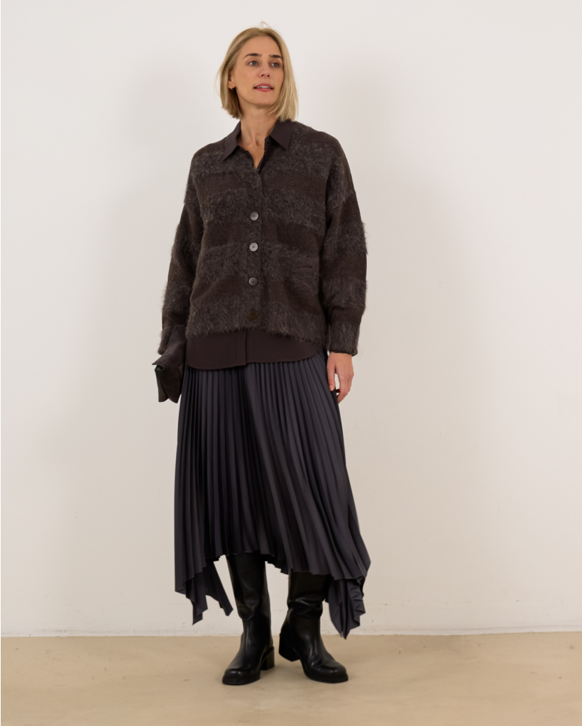 Zijde Joe blouse donker bruin