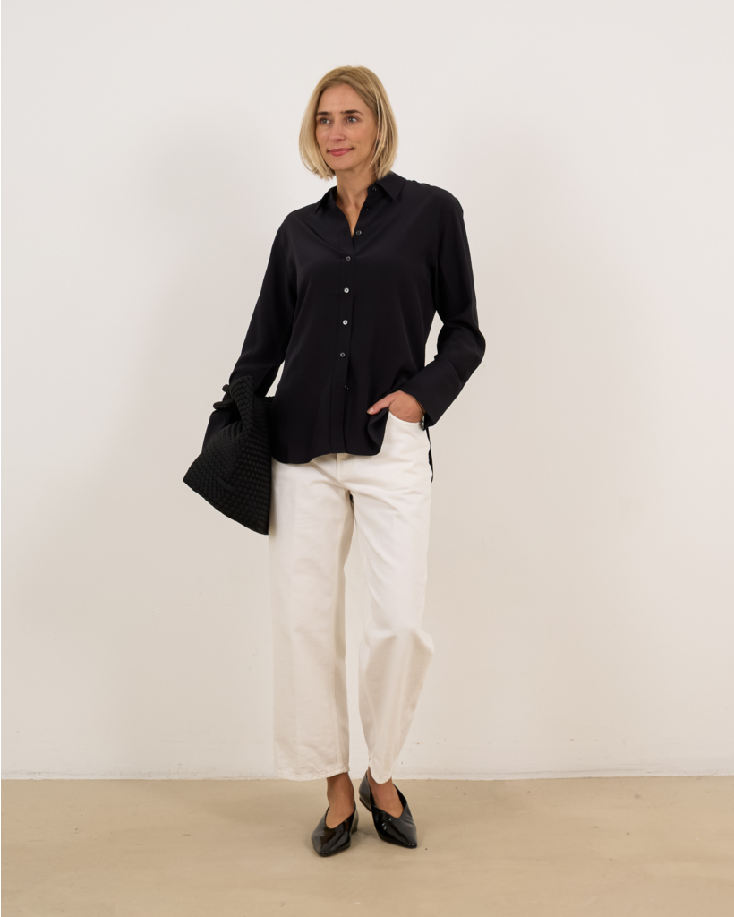 Zijde Joe blouse zwart