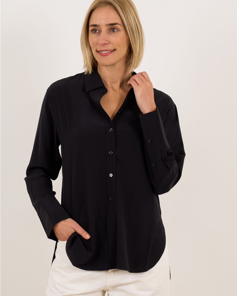 Zijde Joe blouse zwart