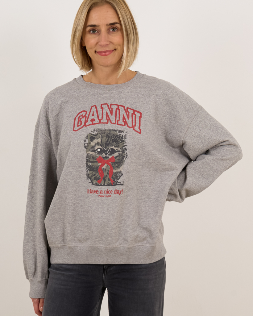 Kitten crewneck sweater grijs