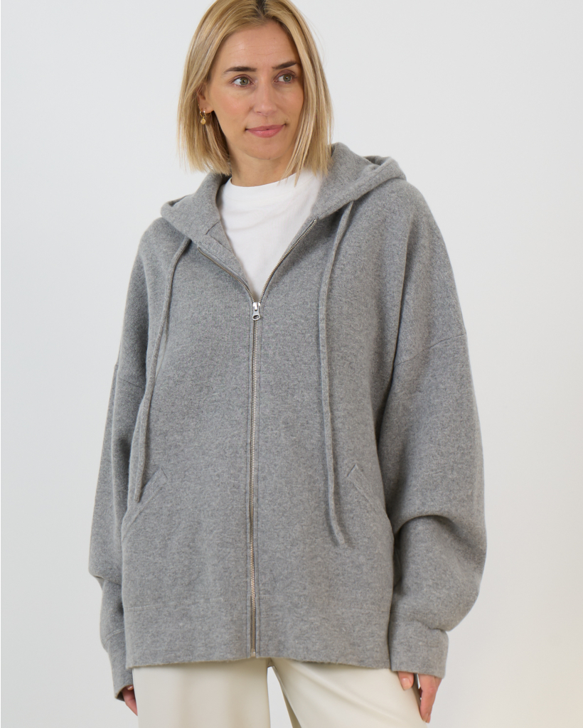 n°460 Donnie Kasjmier Hoodie met Rits Grijs