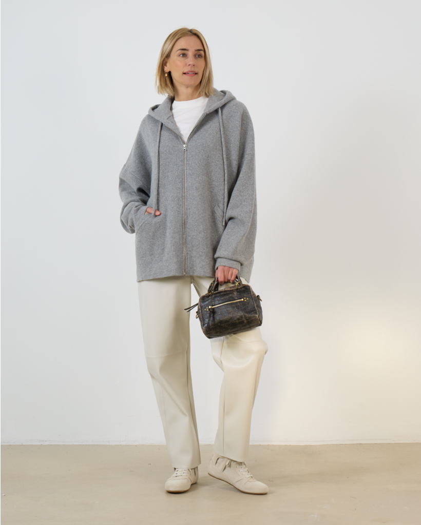 n°460 Donnie Kasjmier Hoodie met Rits Grijs