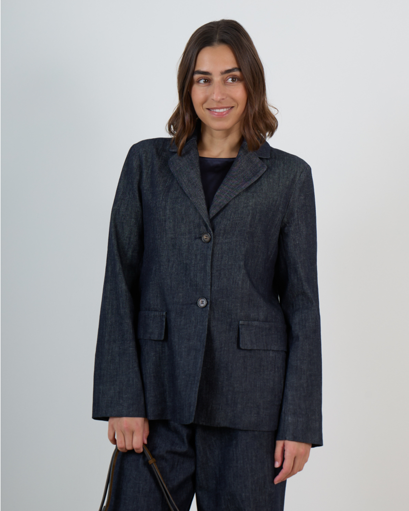 Single Breasted Denim Blazer 