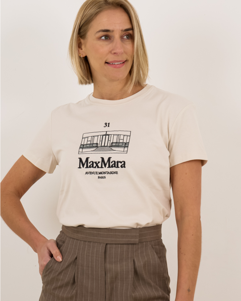 Katoen T-shirt Print Sand