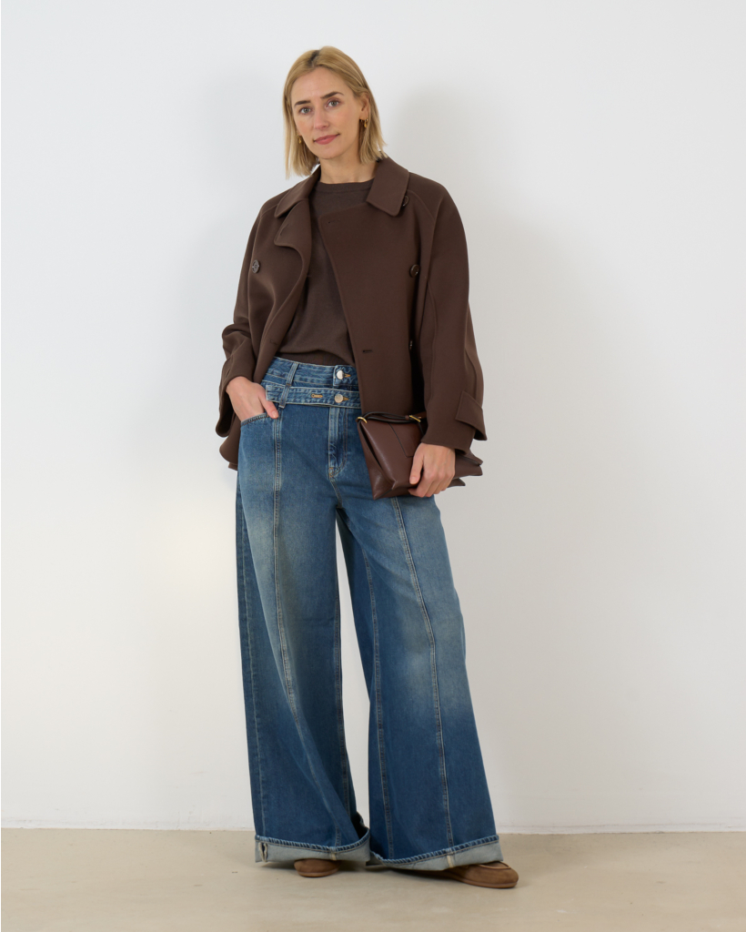 Wollen Pullover Donker Bruin