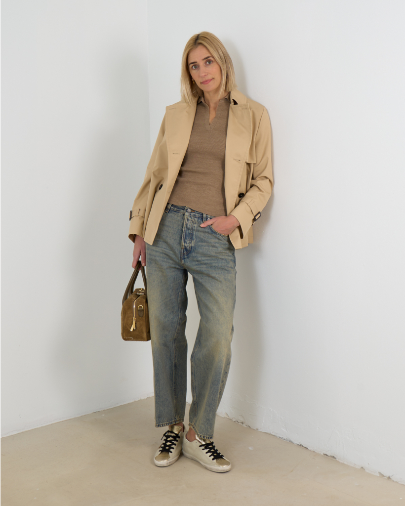 Biglia Korte Waterafstotende Trenchcoat Beige