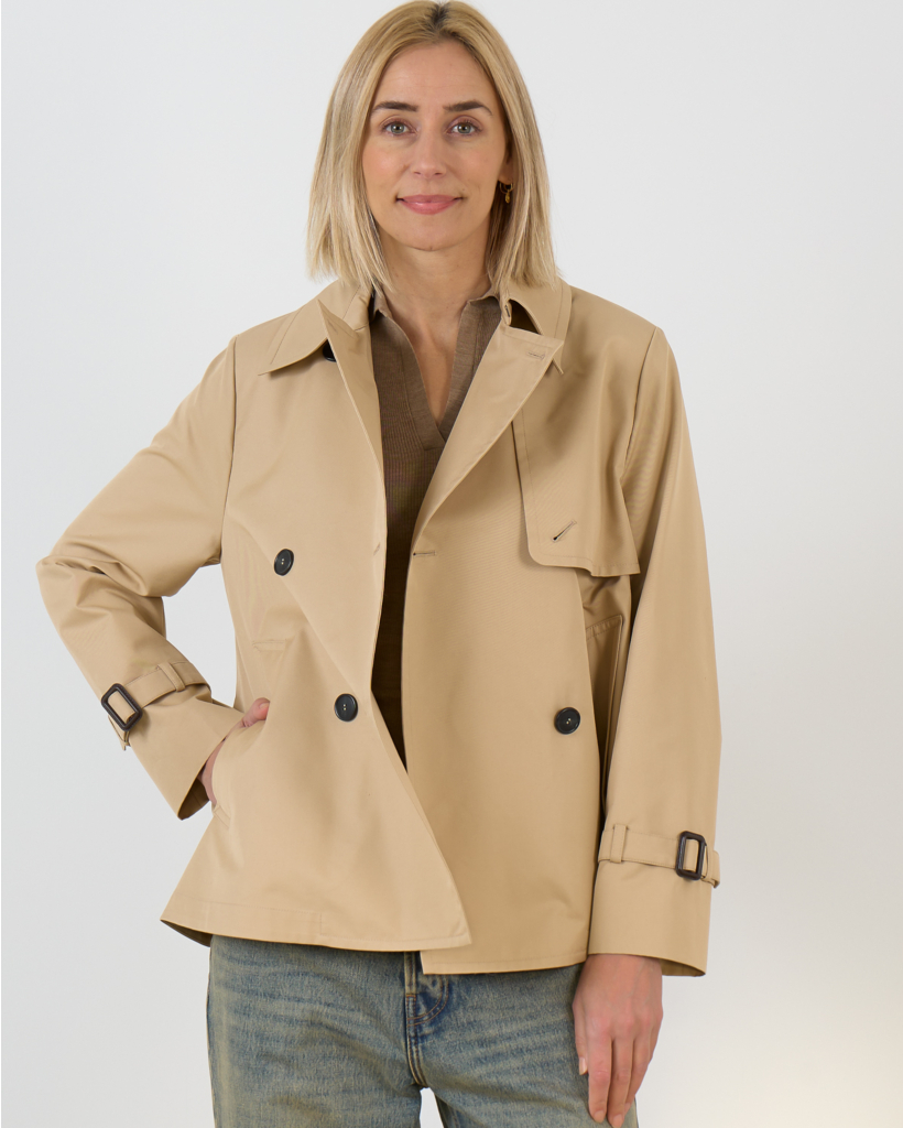 Biglia Korte Waterafstotende Trenchcoat Beige