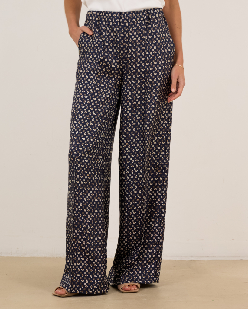 Printed silk trousers Ultramarine