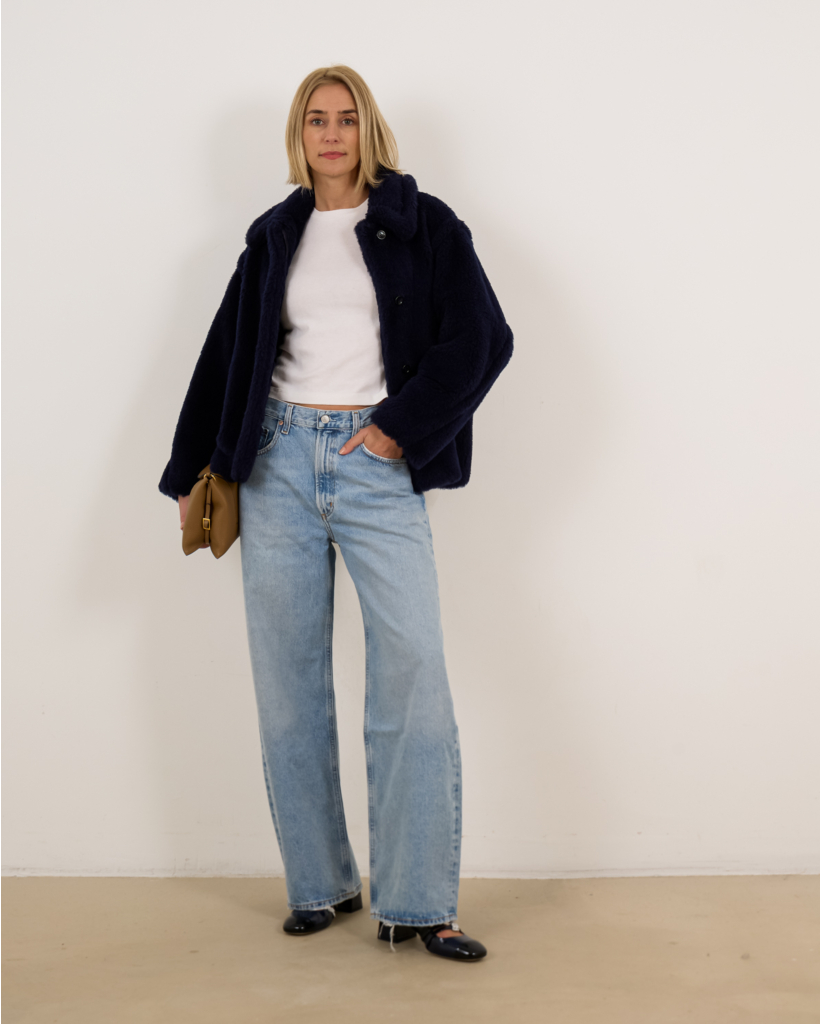 Cropped Teddy coat Ultramarine