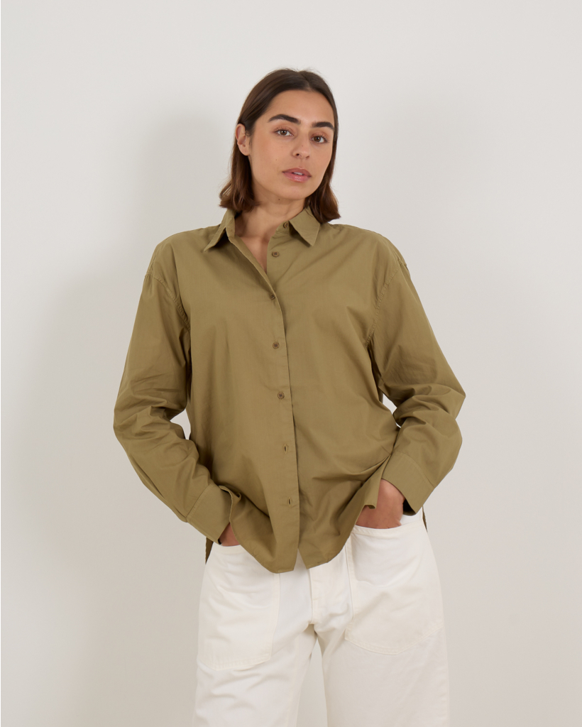 Katoenen Blouse Olive Green