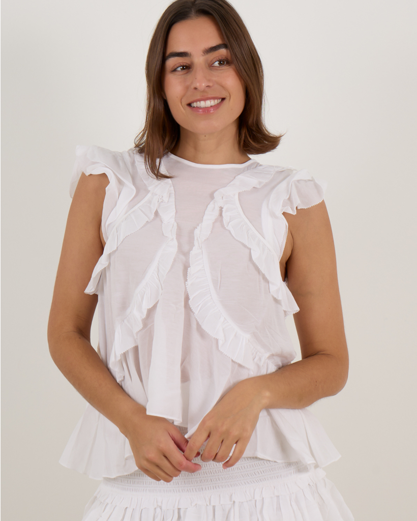 Nalou Blouse Mouwloos Wit