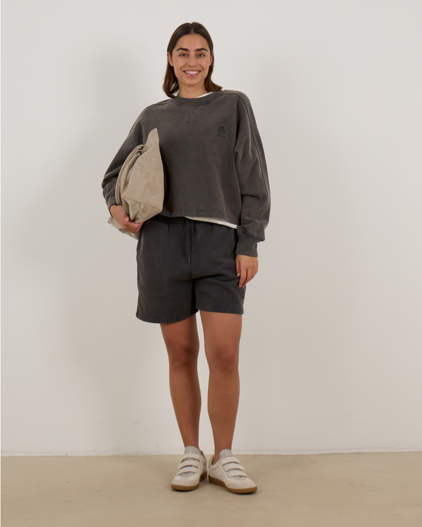 Miranae Sweatshorts Verwassen Zwart