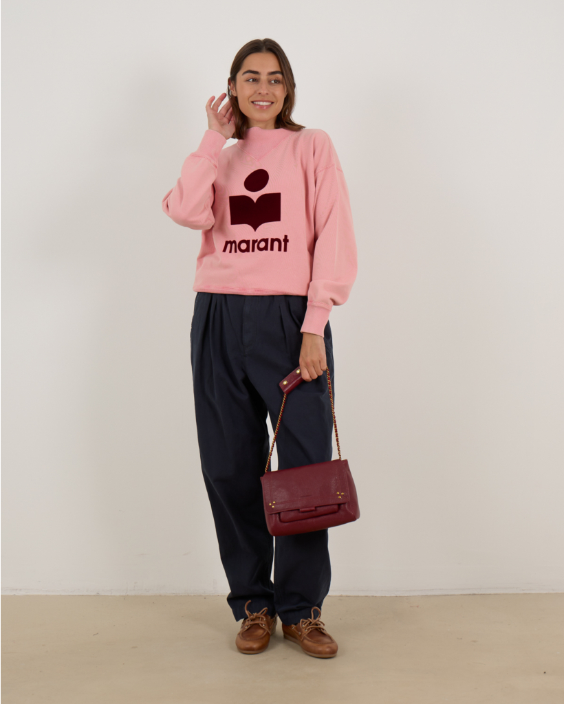 Moby Trui met Logo Roze Burgundy