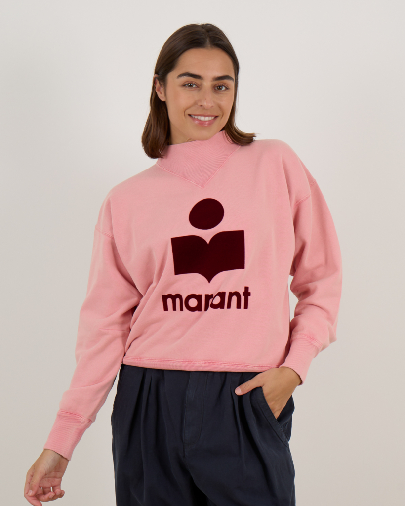 Moby Trui met Logo Roze Burgundy