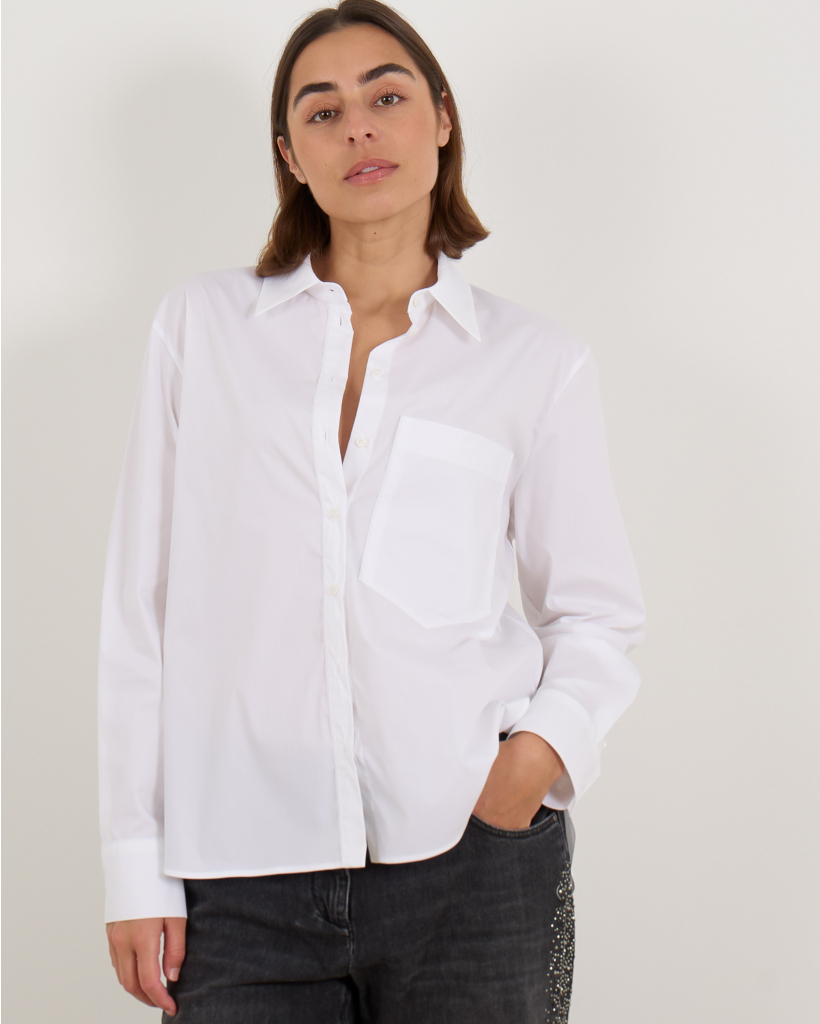 Blouse Wit Met Borstzak