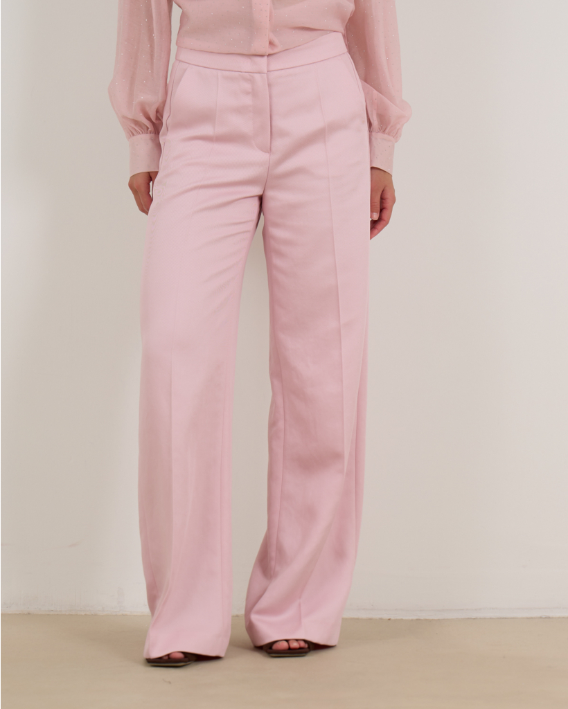 Wide Leg Pantalon Licht Roze 