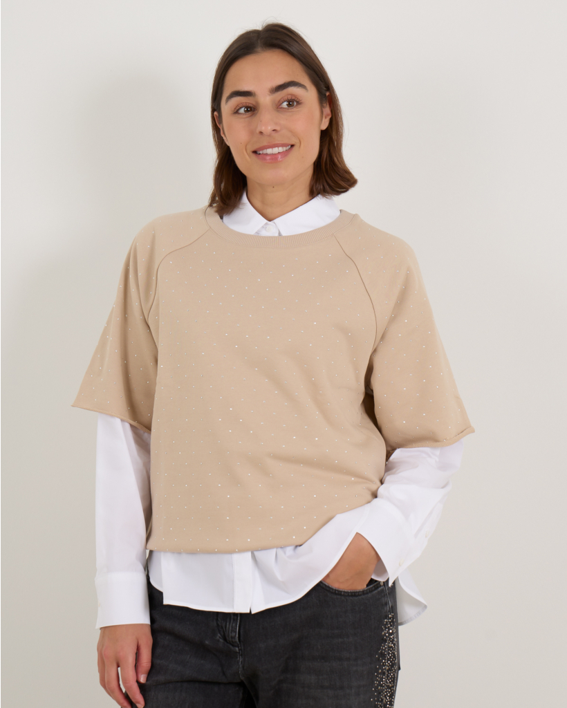 Sweater Korte Mouw Met Strass steentjes 