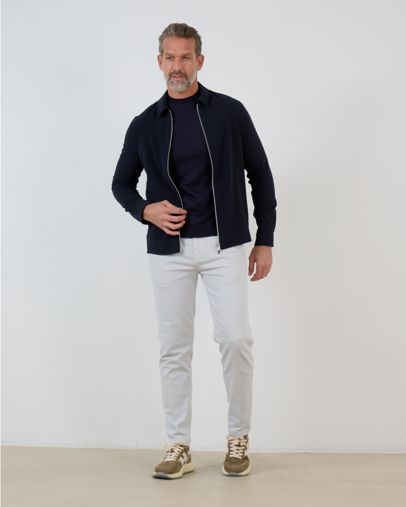 Avi Overshirt Navy Kreukvrij