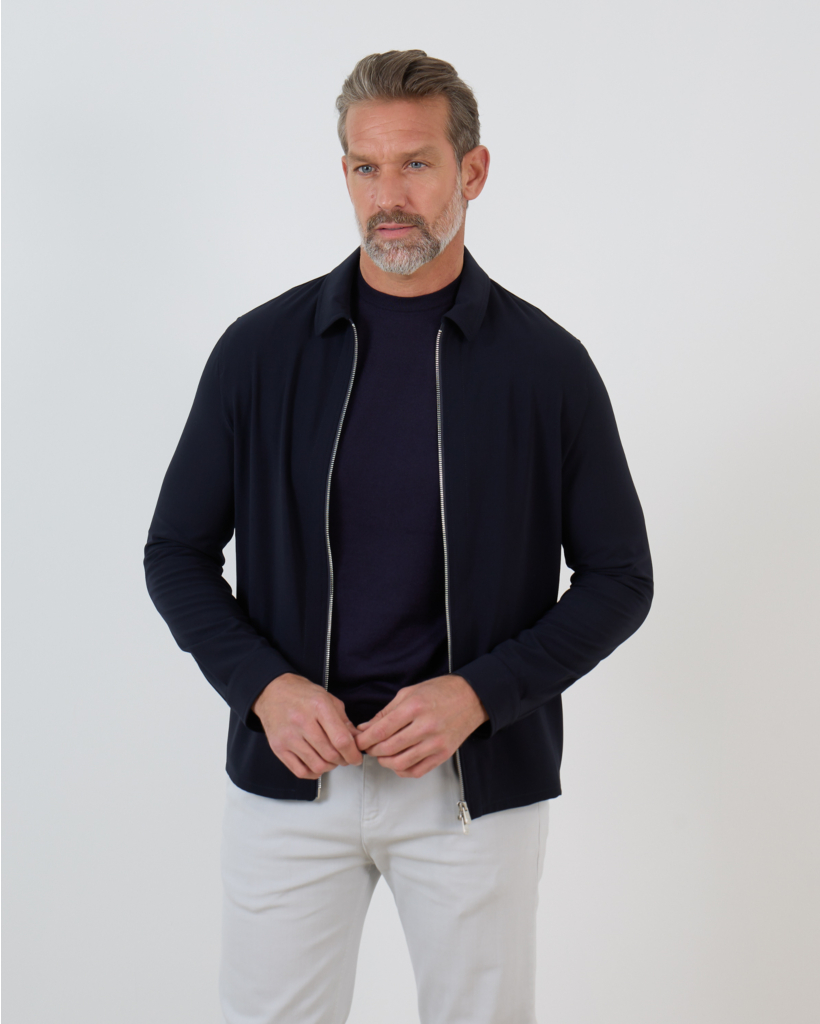 Avi Overshirt Navy Kreukvrij