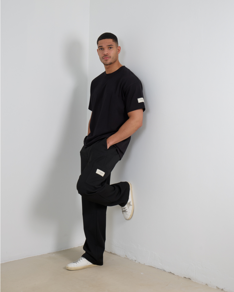 Katoenen Atelier T-Shirt Zwart