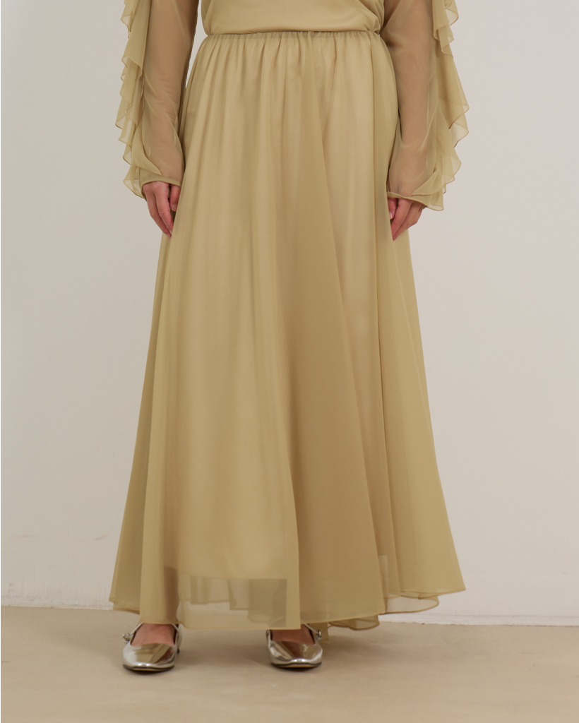 Midi Rok Licht Groen Fieno
