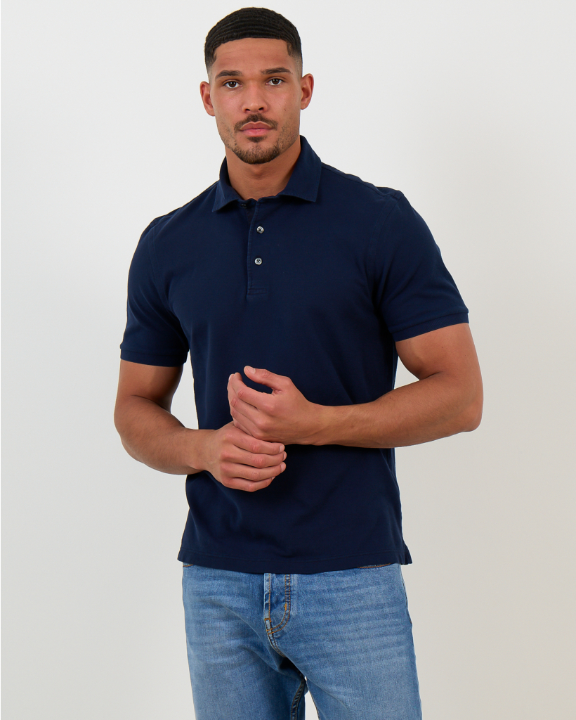 Pique Polo Shirt Navy