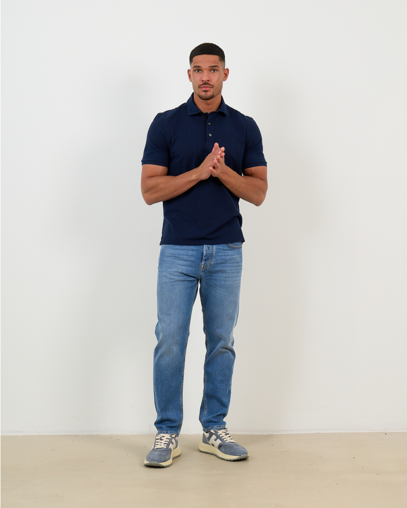 Pique Polo Shirt Navy