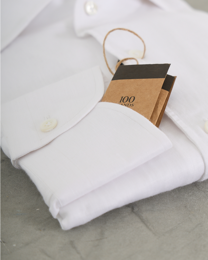 Linnen Shirt Lange Mouw Wit 