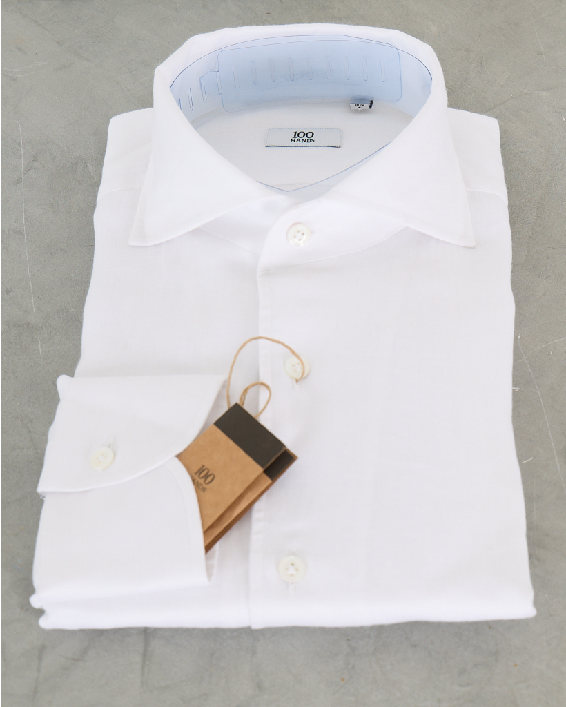 Linnen Shirt Lange Mouw Wit 