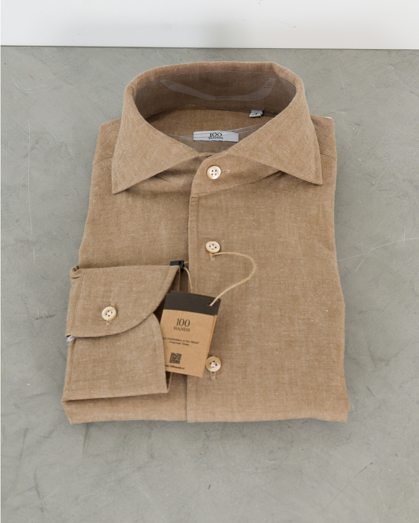 Casual Shirt Lange Mouw Beige 