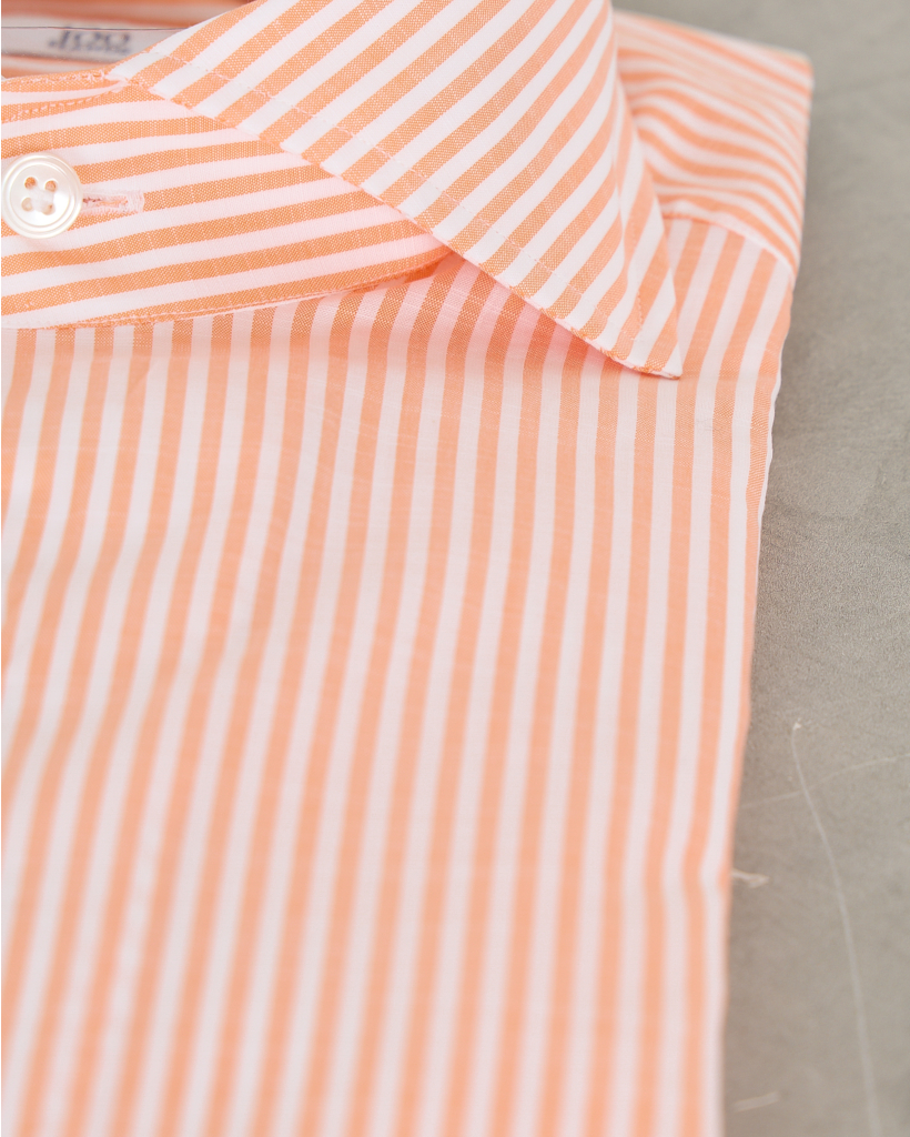 Casual Shirt Lange Mouw Gestreept Oranje 
