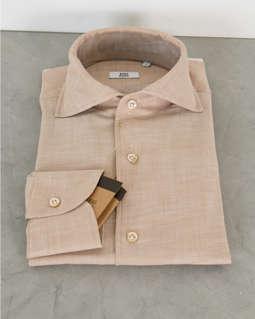 Casual Shirt Lange Mouw Beige 