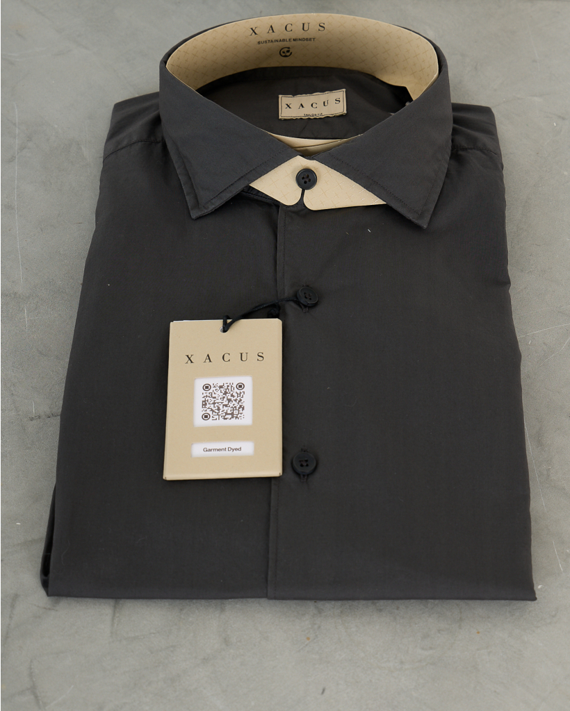 Casual Shirt Lange Mouw Washed antraciet 