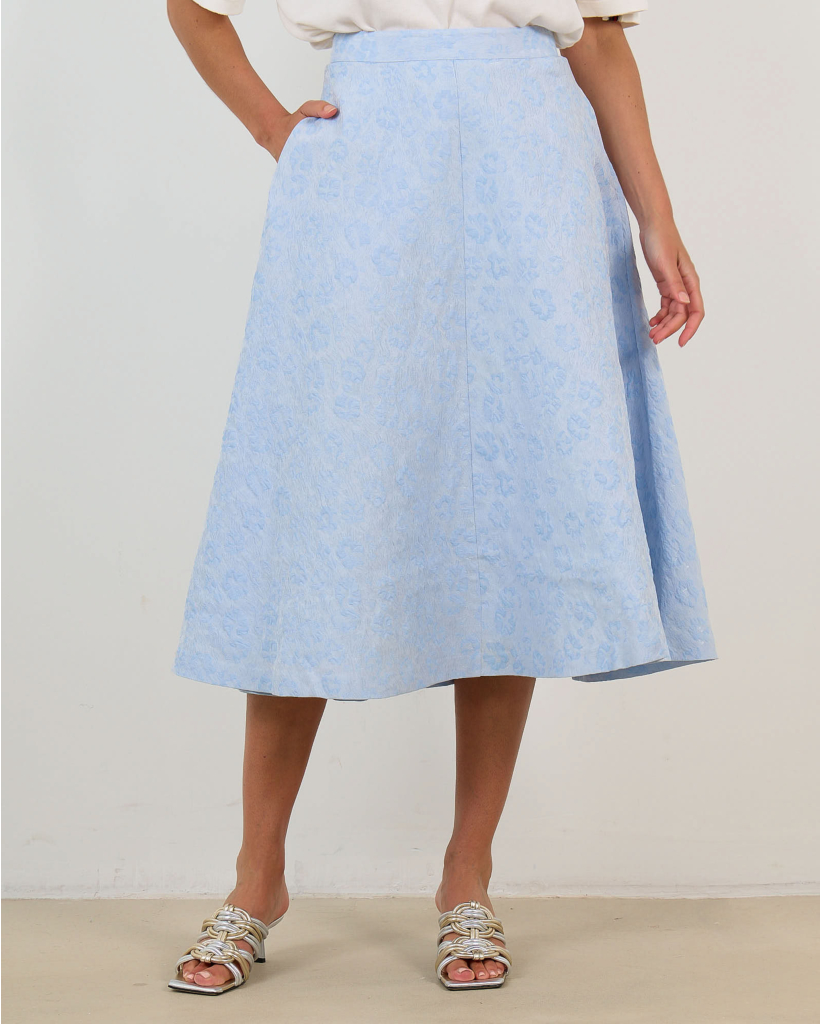 Saya Wijde Midi Rok Kentucky Blue