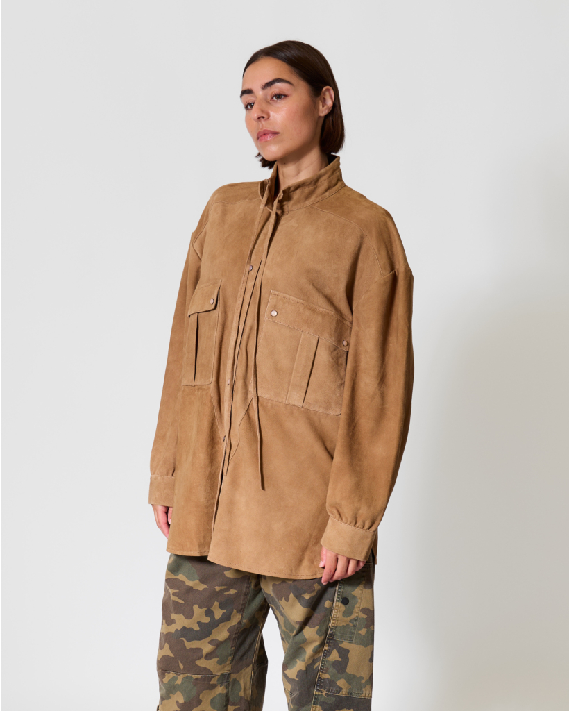 Haya Suède Oversized Blouse Cinnamon