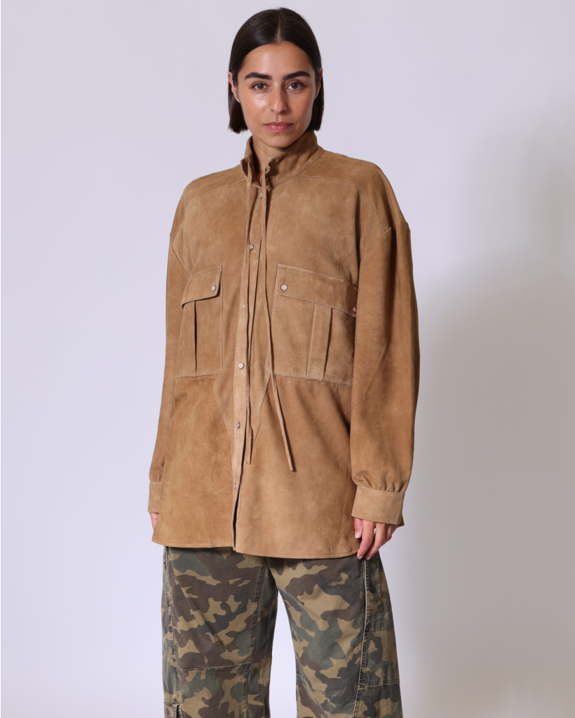 Haya Suède Oversized Blouse Cinnamon