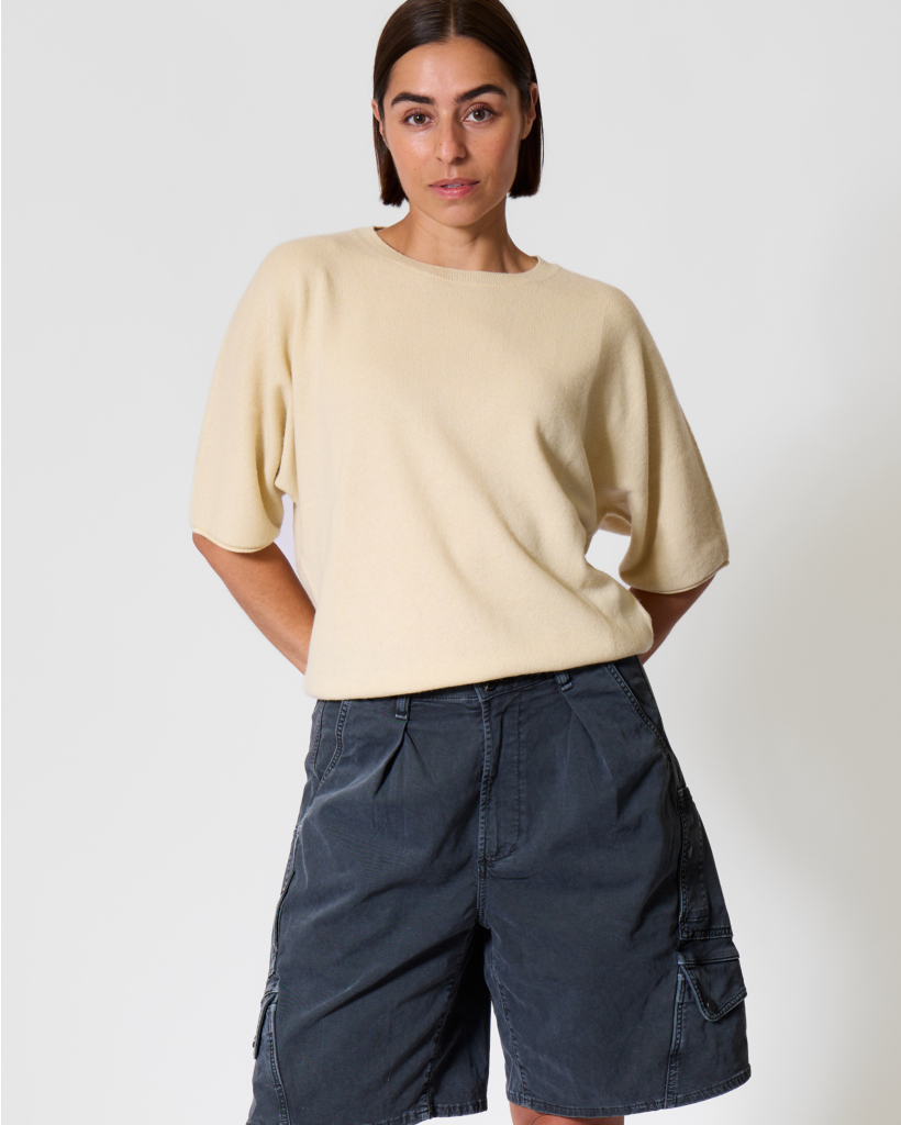 Wolmix Korte Mouwen Sweater Butter Yellow