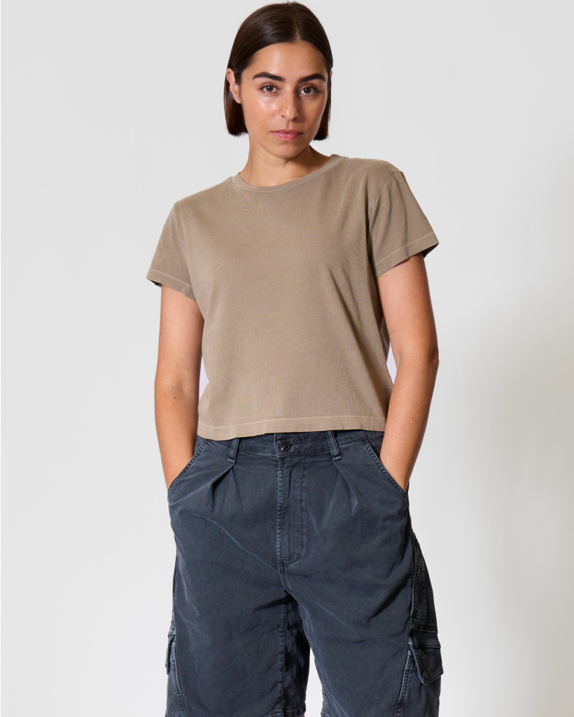 Adine Shrunken T-shirt Trail Brown Grey