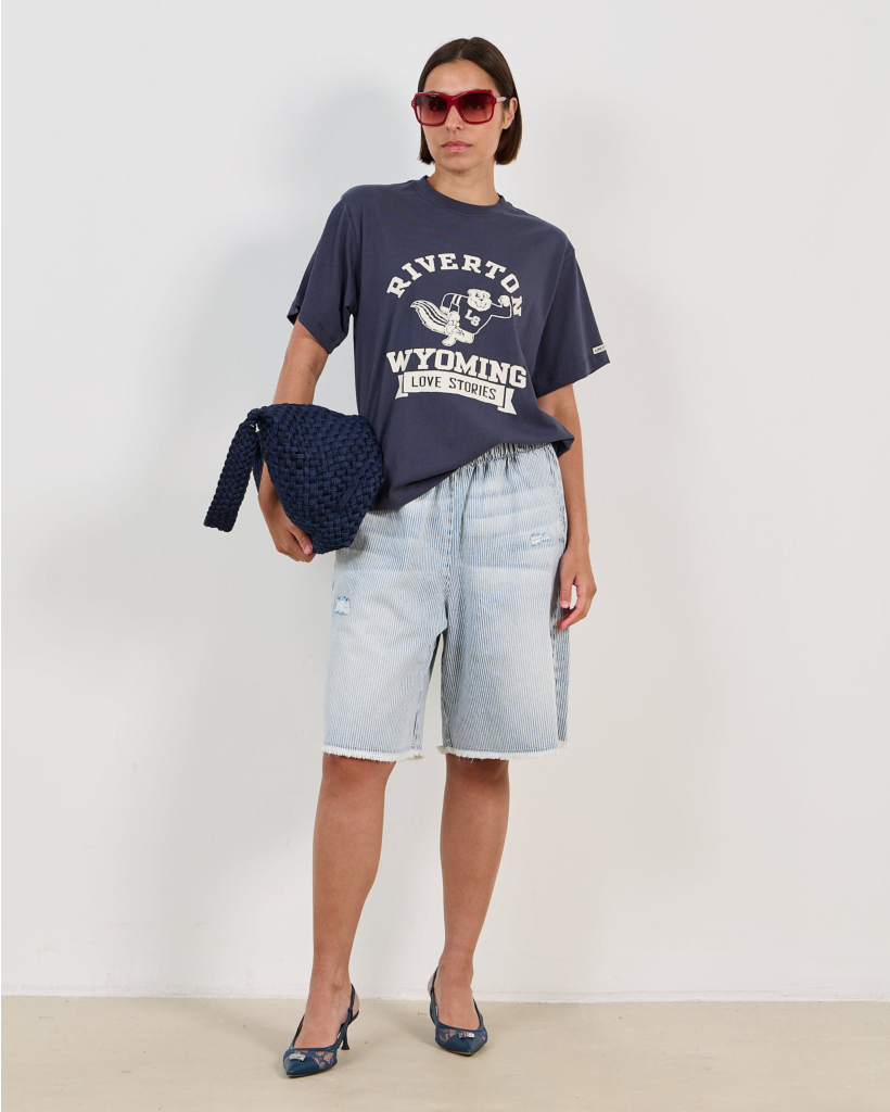 Josie Oversized T-shirt met Print Donkerblauw