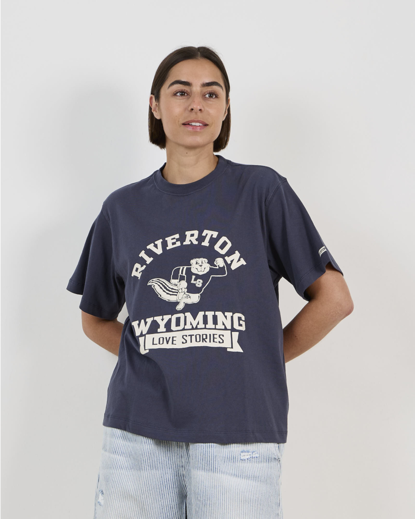 Josie Oversized T-shirt met Print Donkerblauw