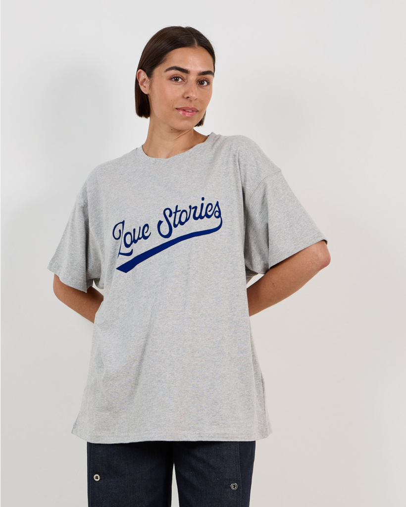 Alba Boxy Tee met Print Grijs