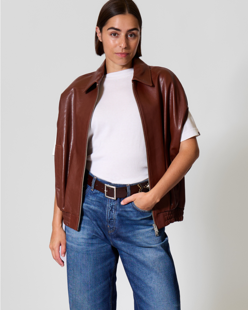 Bina Vegetal Suède Mouwloos Vest Copper